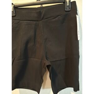 Jvini Womens Black Bermuda Shorts Pull On High Waist Stretchy Size L NWT